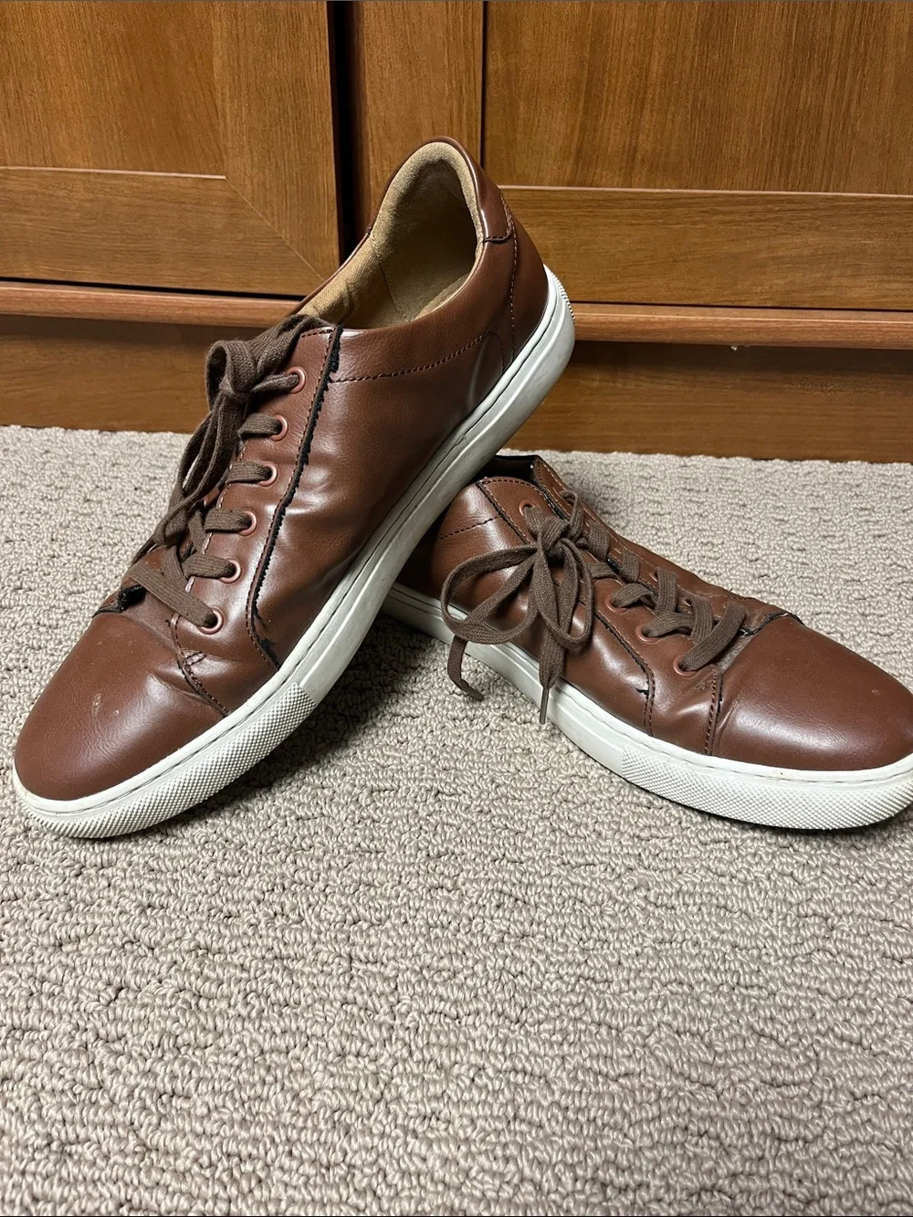 Banana Republic Brown Leather Lace-Up Sneakers